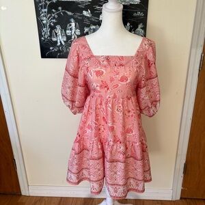 Bird of the Free Babydoll Pink Floral Dress size Small